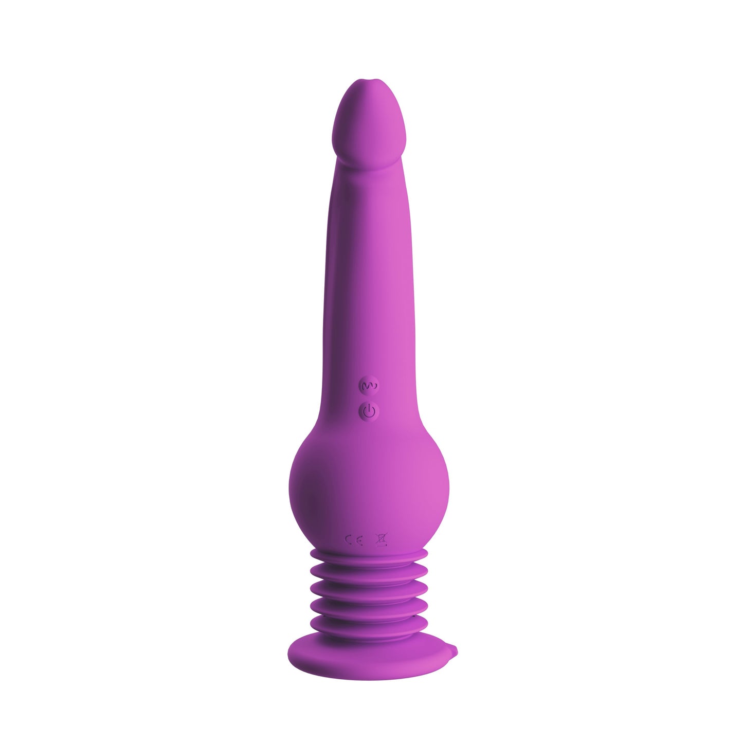 New York Gyro Quake Thrusting 9.75 Inch Silicone Dildo - Purple