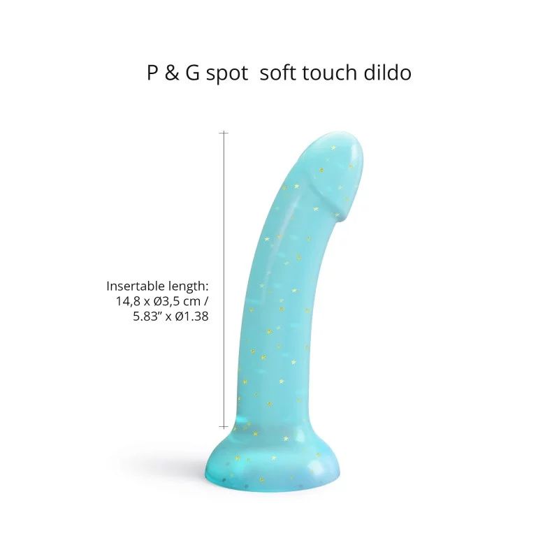 Nightfall Teal Glitter 7 inch Silicone Dildo
