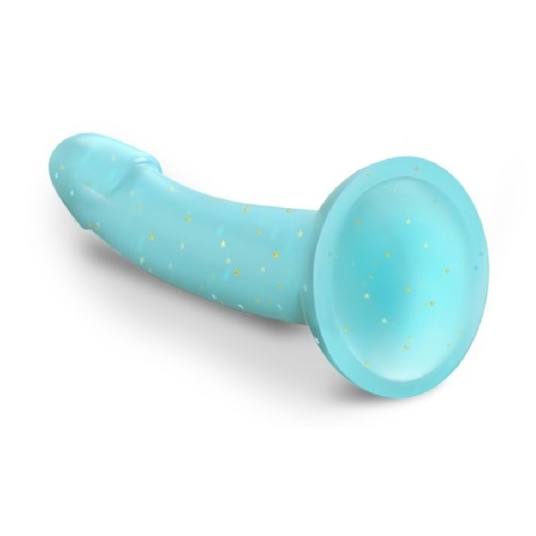 Nightfall Teal Glitter 7 inch Silicone Dildo