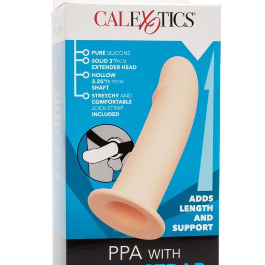 PPA with Jock Strap Hollow Silicone Penis Extender Strap-on - Vanilla