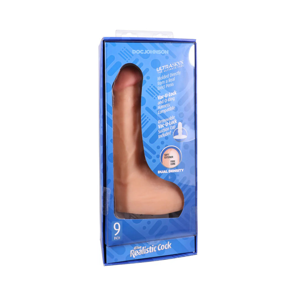 Realistic Cock Squirting 9.5" Dildo w/ Removable Vac U Lock Suction Cup - Vanilla