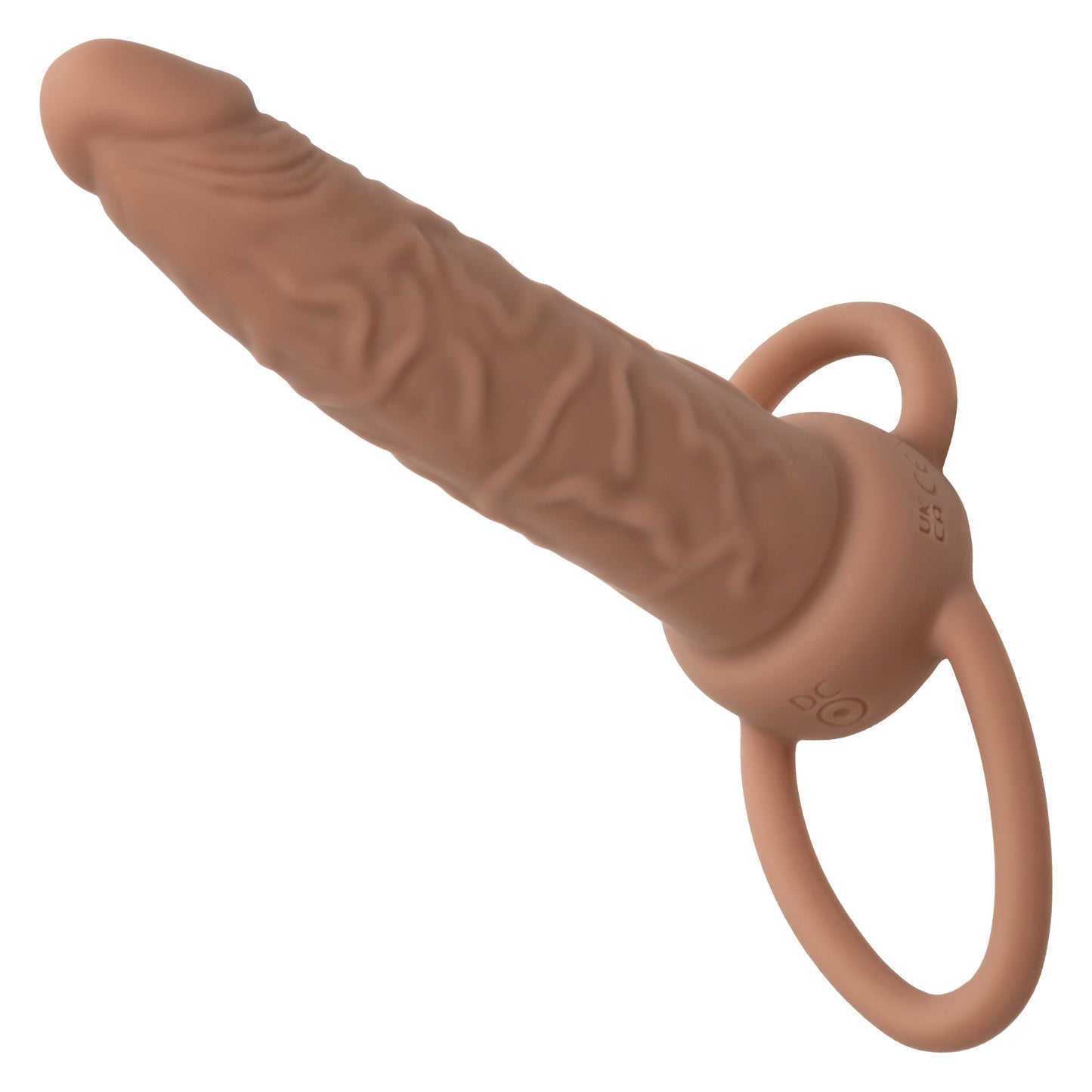 Performance Maxx Double Penetration Vibrating Dildo - Light Chocolate