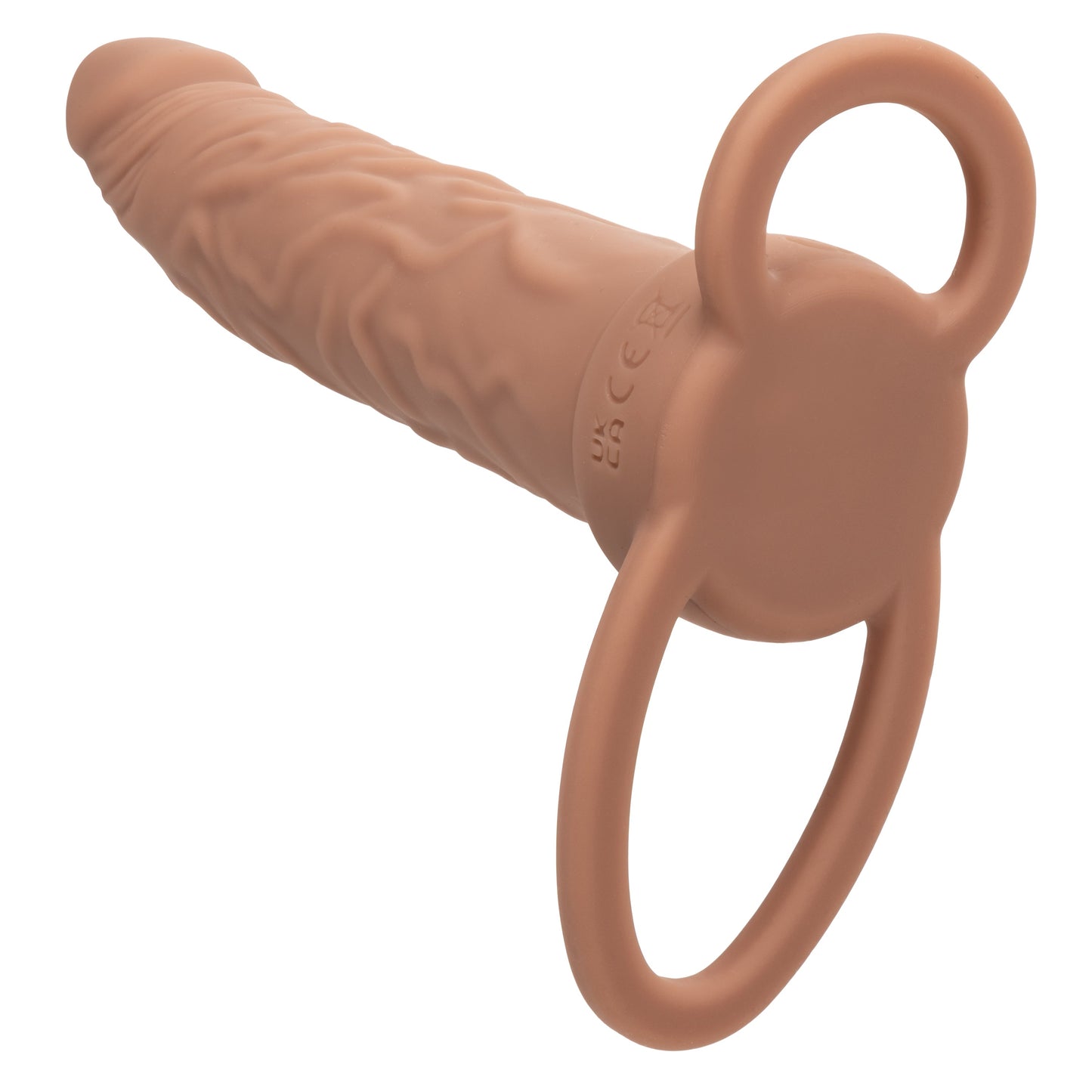 Performance Maxx Double Penetration Vibrating Dildo - Light Chocolate