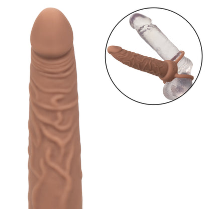 Performance Maxx Double Penetration Vibrating Dildo - Light Chocolate