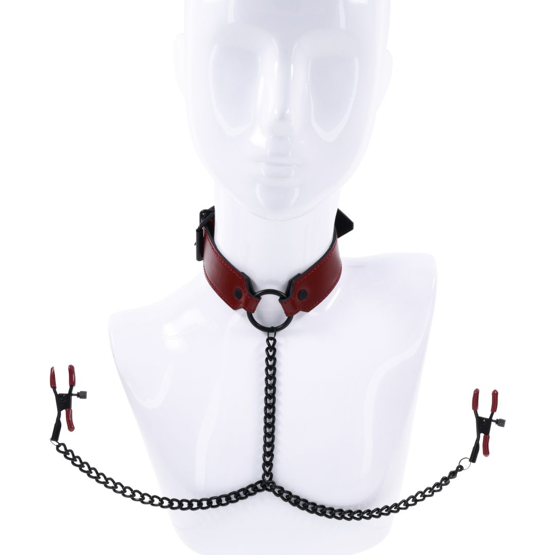 Saffron Collar with Nipple Clamps