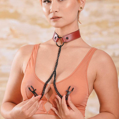 Saffron Collar with Nipple Clamps