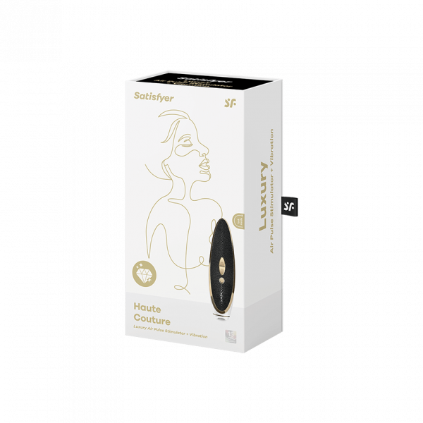 Satisfyer Luxury Air Pulsation + Vibration - Gold & Black Leather