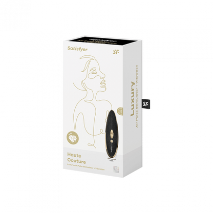 Satisfyer Luxury Air Pulsation + Vibration - Gold & Black Leather