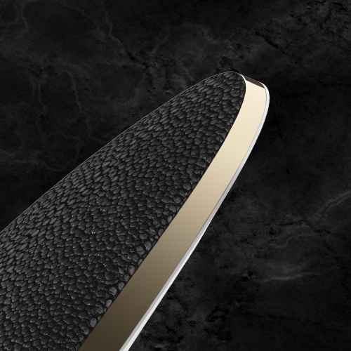 Satisfyer Luxury Air Pulsation + Vibration - Gold & Black Leather