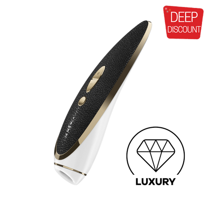 Satisfyer Luxury Air Pulsation + Vibration - Gold & Black Leather