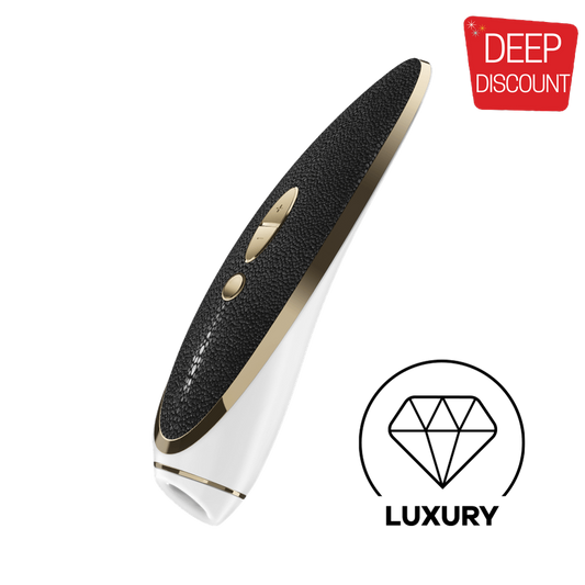 Satisfyer Luxury Air Pulsation + Vibration - Gold & Black Leather
