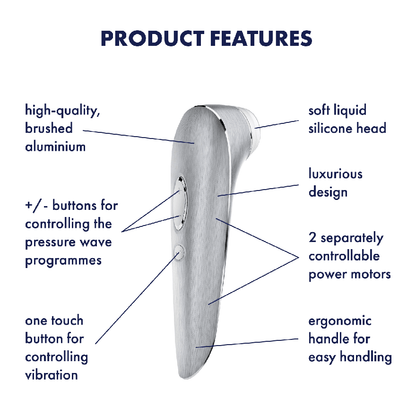 Satisfyer Luxury Air Pulsation + Vibration - Pure Aluminum