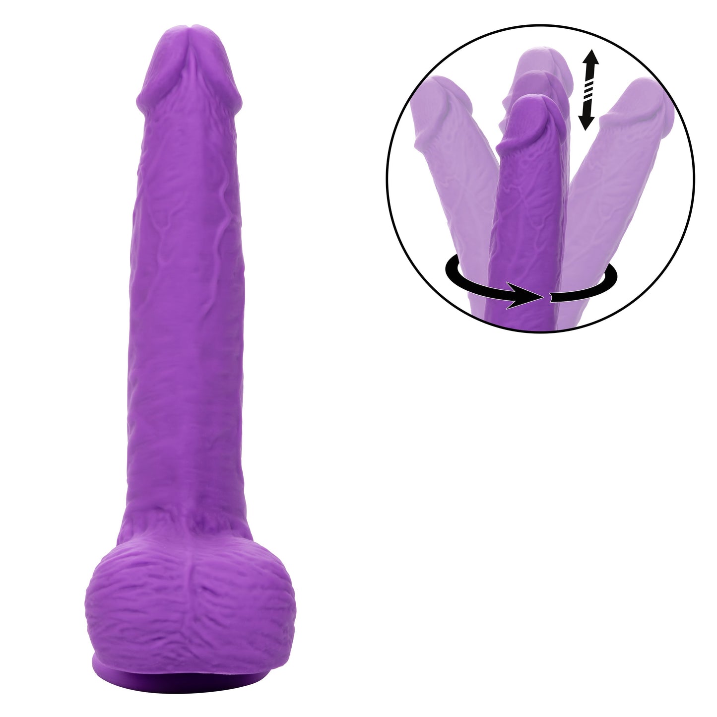 Silicone Stud Rumbling & Thrusting 9.5 Inch Pink Dildo