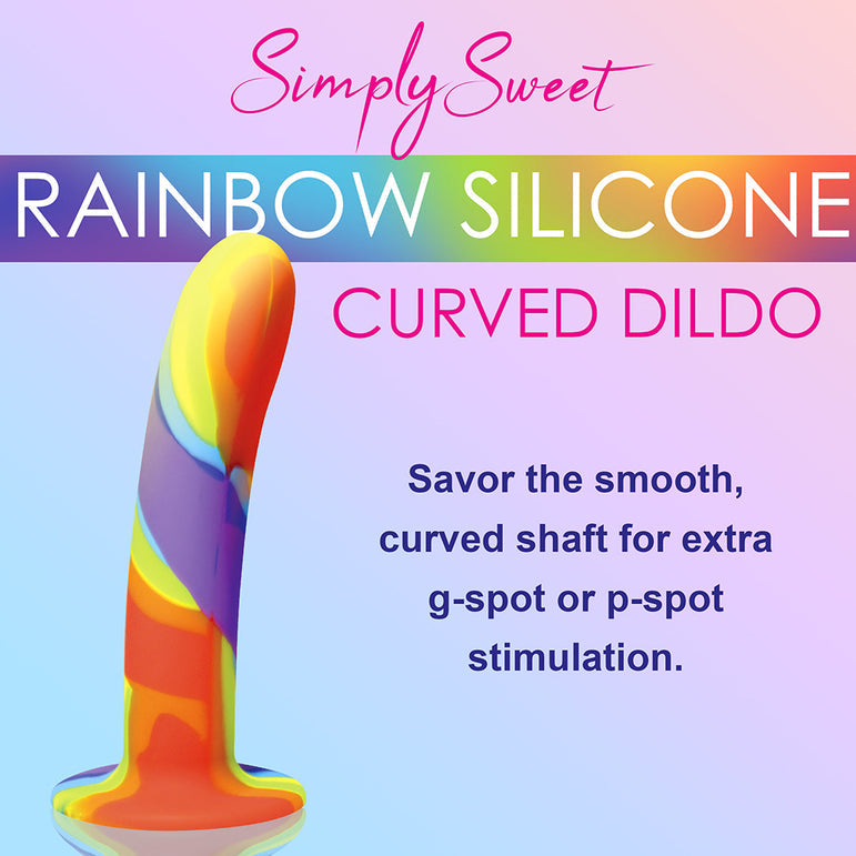 Simply Sweet 7" Rainbow Silicone Dildo
