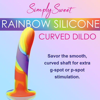 Simply Sweet 7" Rainbow Silicone Dildo