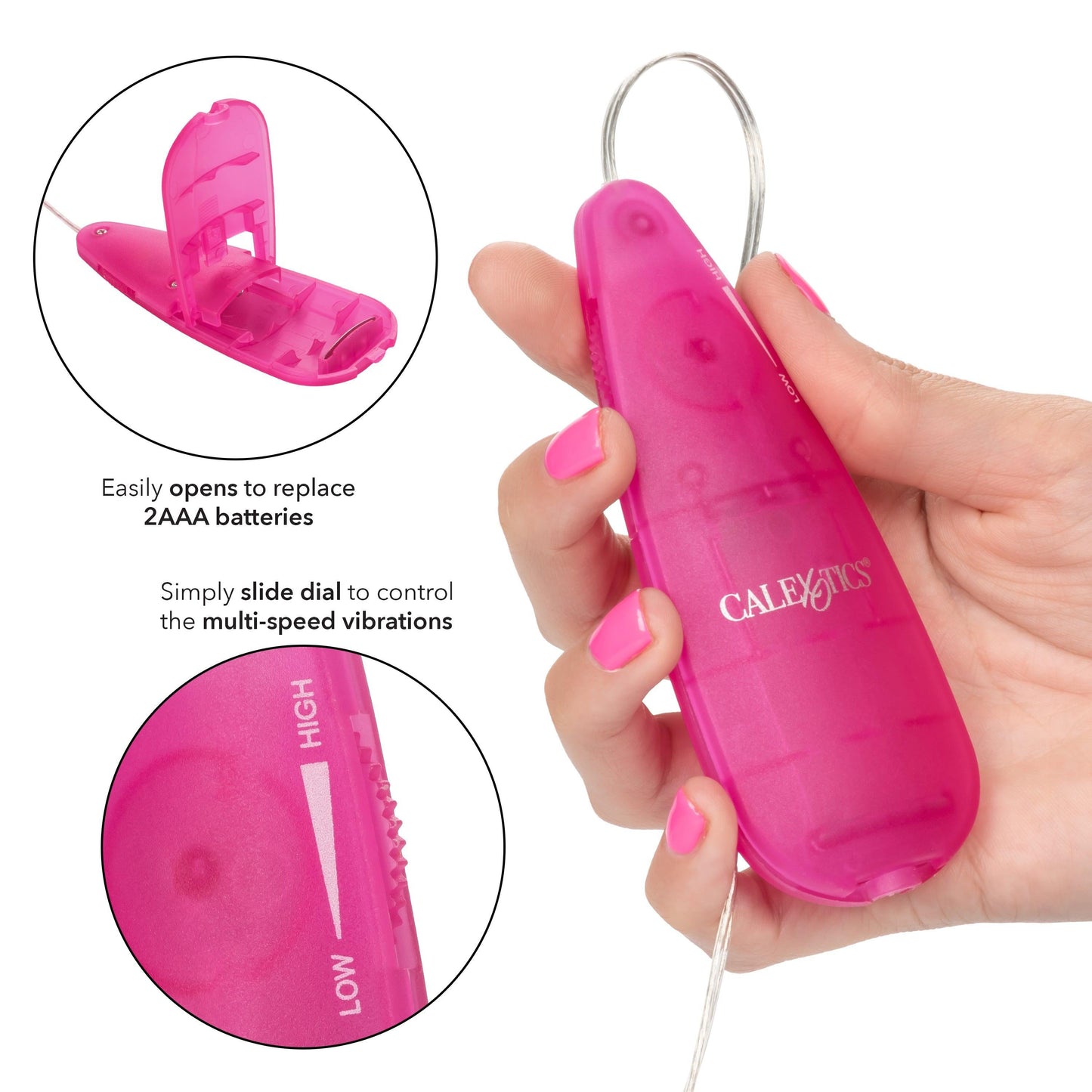 Slim Teardrop Wired Remote Control Vibrating Bullet - Various Colors