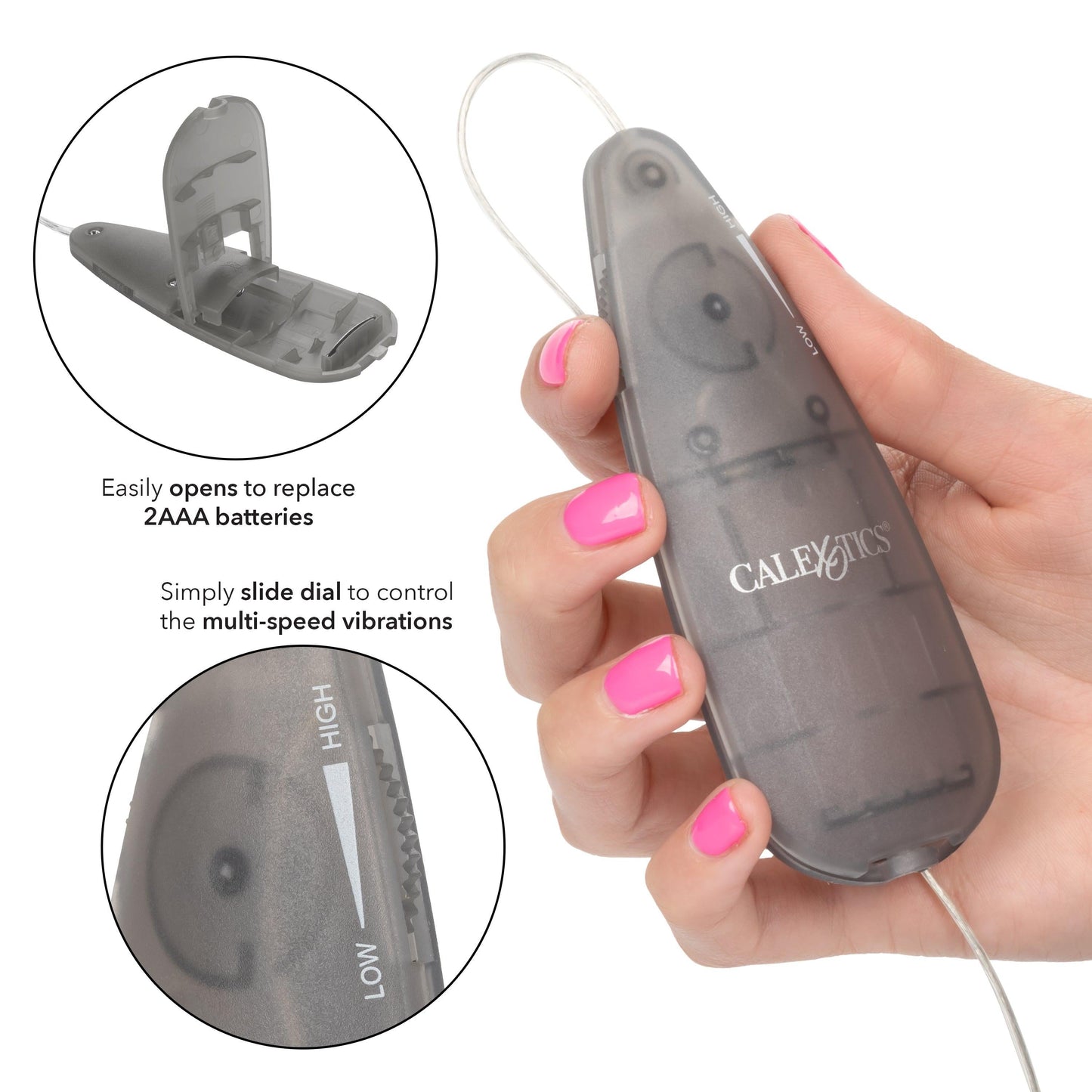 Slim Teardrop Wired Remote Control Vibrating Bullet - Various Colors