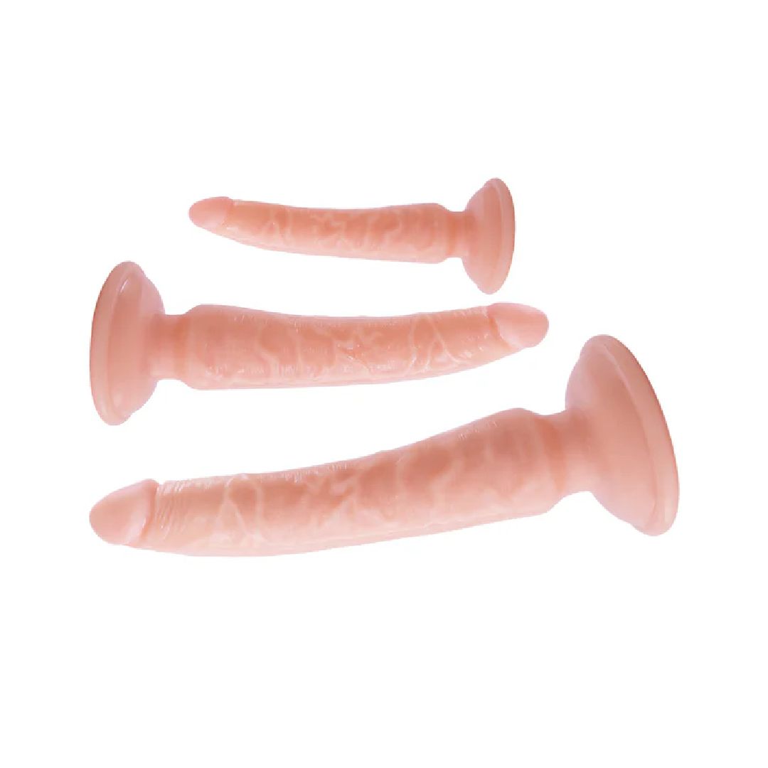 Trio Deluxe Advanced Anal Training Kit with 3 Realistic Dildos - Vanilla