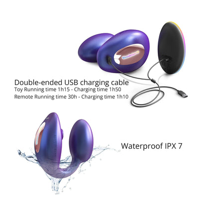 Wonderlover Hands Free Clitoral and G-Spot Vibrator with Remote - Deep Blue