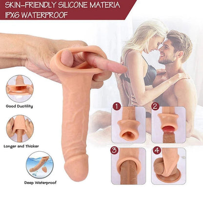 Remote Control Silicone Vibrating Penis Sleeve