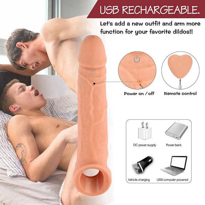 Remote Control Silicone Vibrating Penis Sleeve
